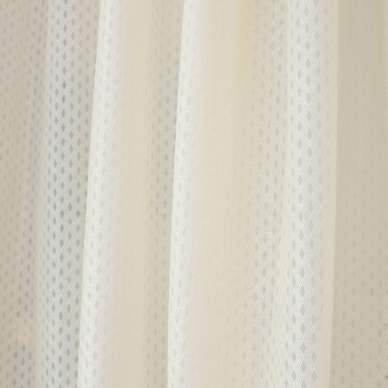 Elegant Cream Sheer Curtains with Subtle Mesh Pattern - Image 2